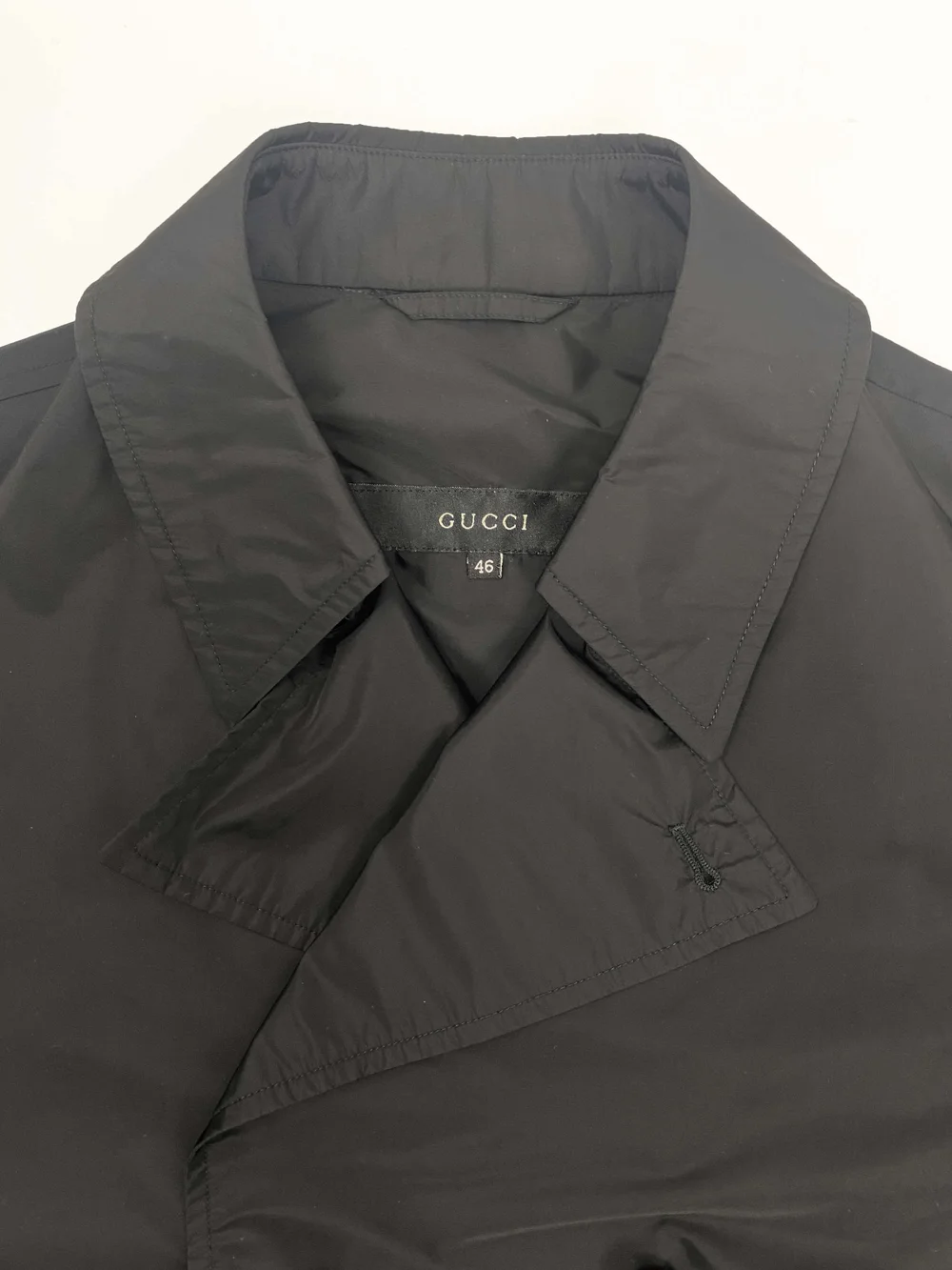 Gucci black packable nylon trench coat — JAMES VELORIA